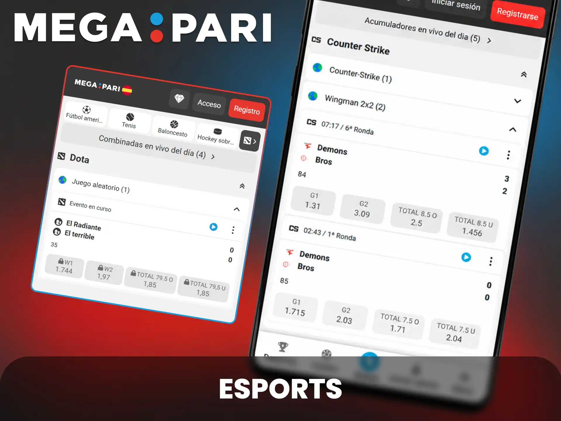 Vive la emocion de los esports en las opciones de apuestas deportivas en el movil con MegaPari.