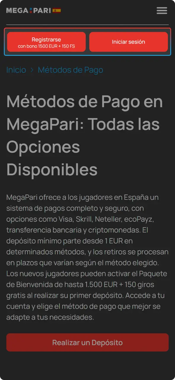 Accede a la sección de retiros al seguir el tutorial sobre cómo realizar un retiro en MegaPari.