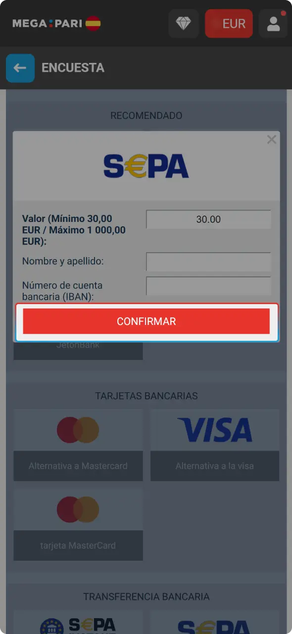 Confirma la solicitud de retiro para completar el proceso de cómo realizar un retiro en MegaPari.