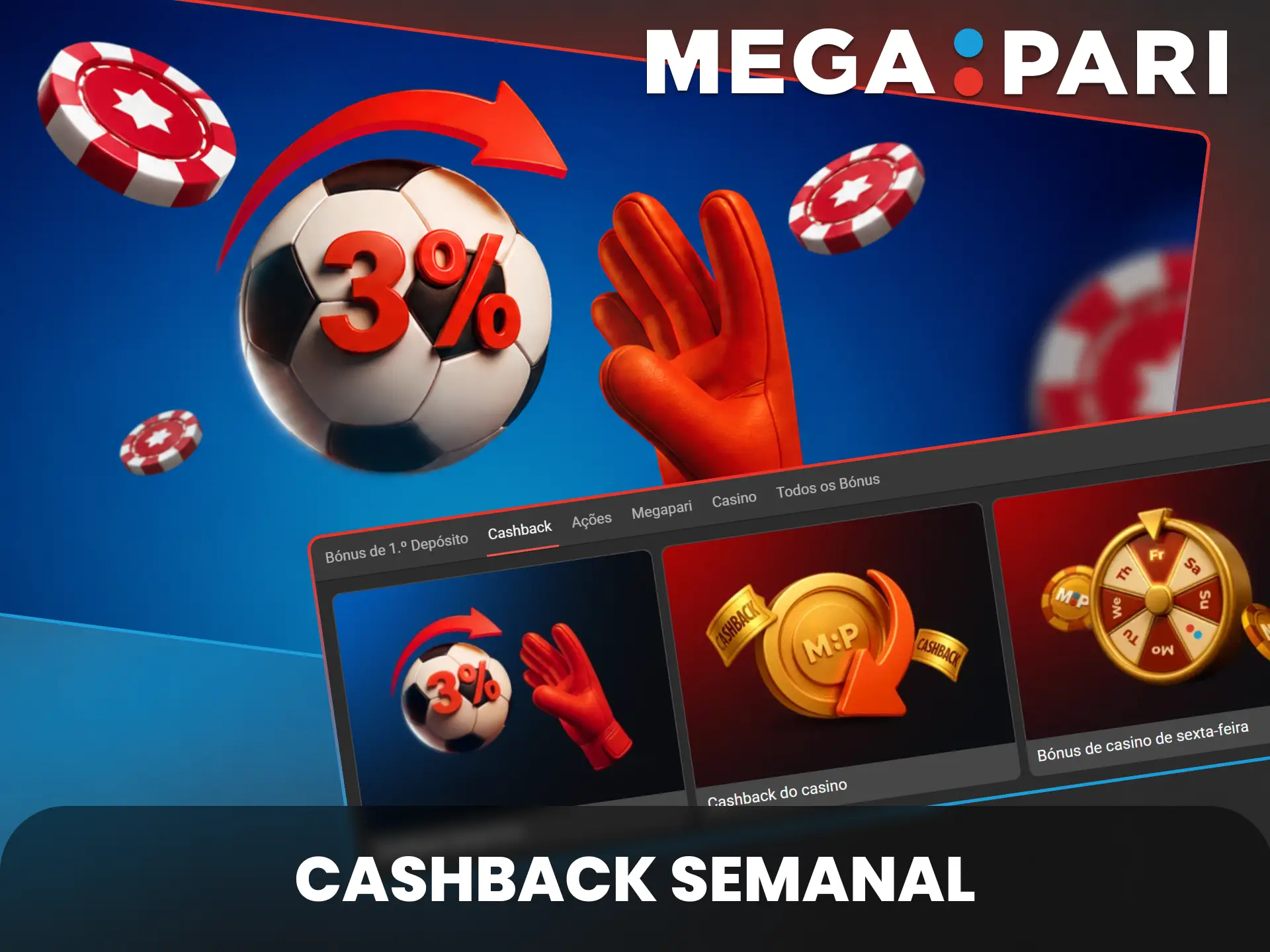 Aprovecha la promocion de cashback semanal en MegaPari para recuperar fondos.