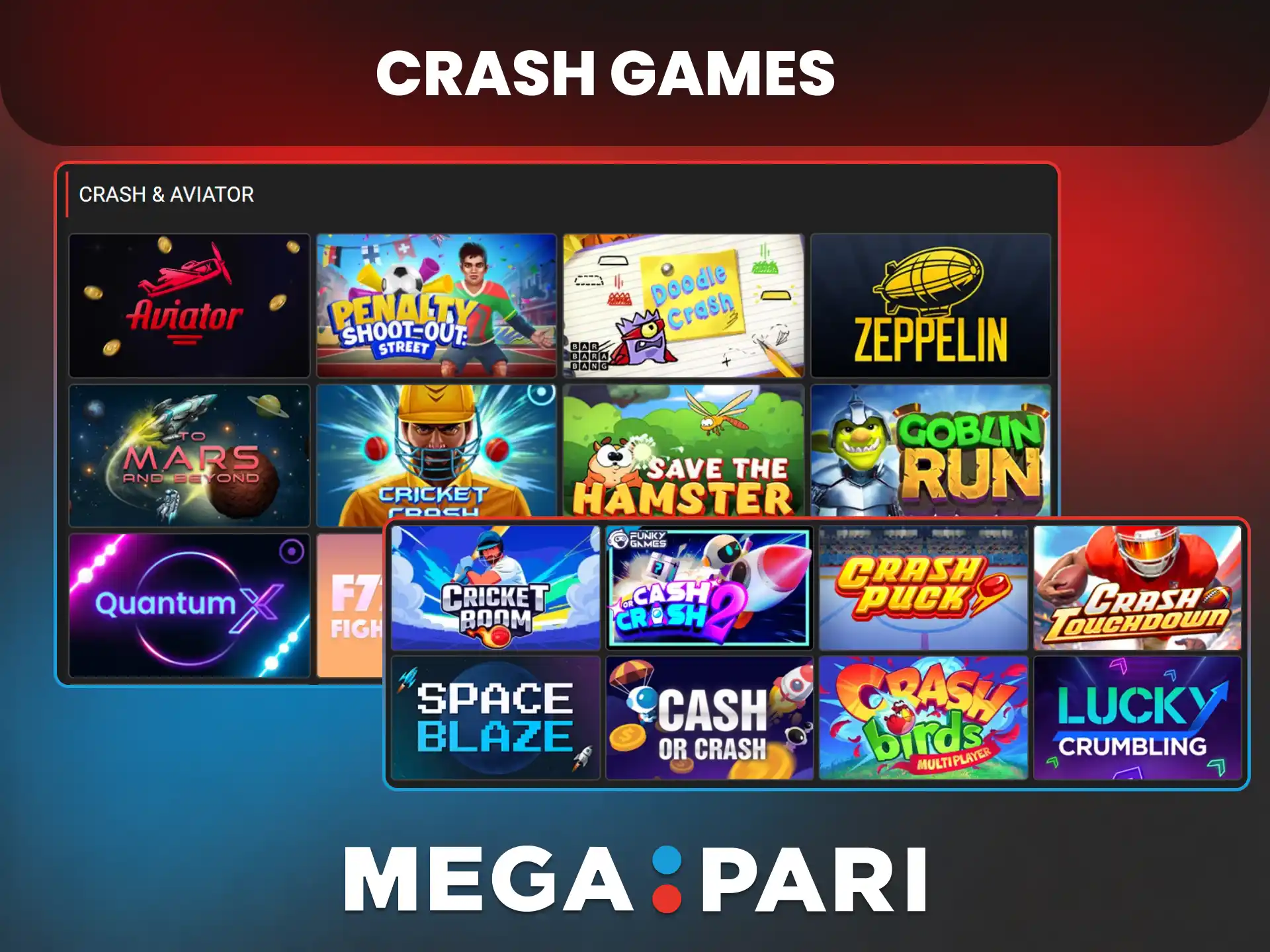 Apuesta en los innovadores crash games dentro del casino de MegaPari.