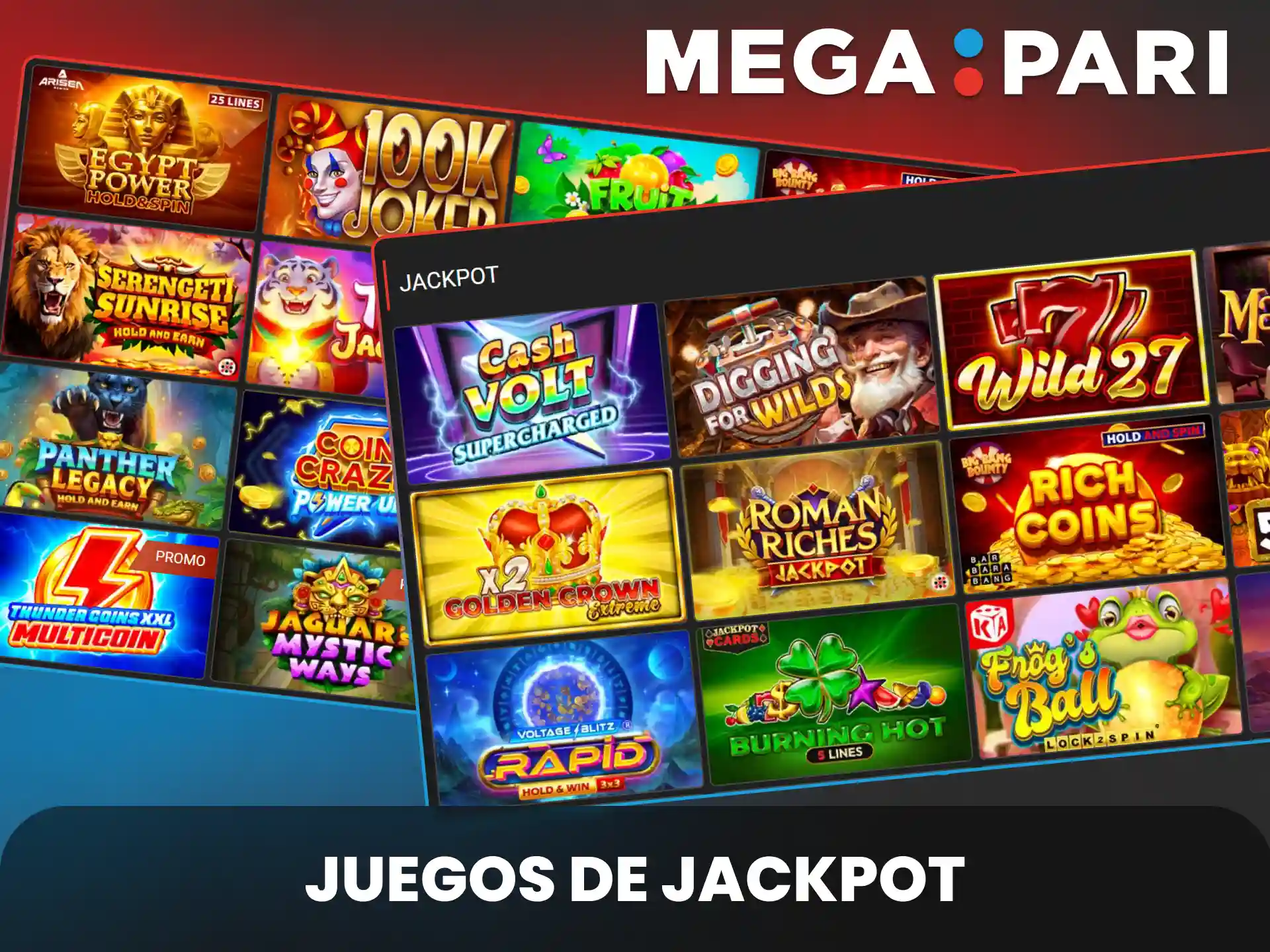 Participa por grandes premios en los casino juegos de jackpot de MegaPari.