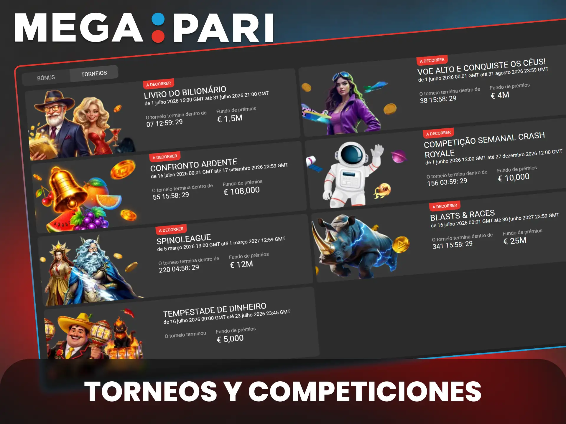 Participa en torneos y competiciones con la promocion de casino en MegaPari.
